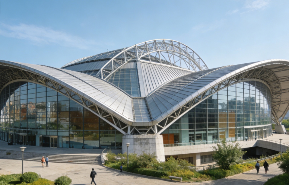Sala de concertos em estrutura de aço